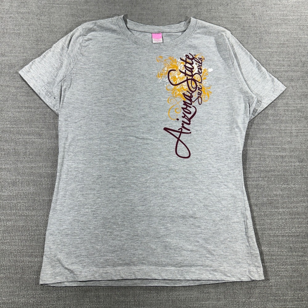 LAT Arizona State Sun Devils T-Shirt Womens Medium Gray Excellent NCAA Graphic